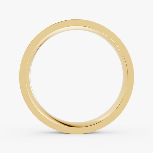 Embla flat komfort giftering 4 mm i gult gull, sett forfra
