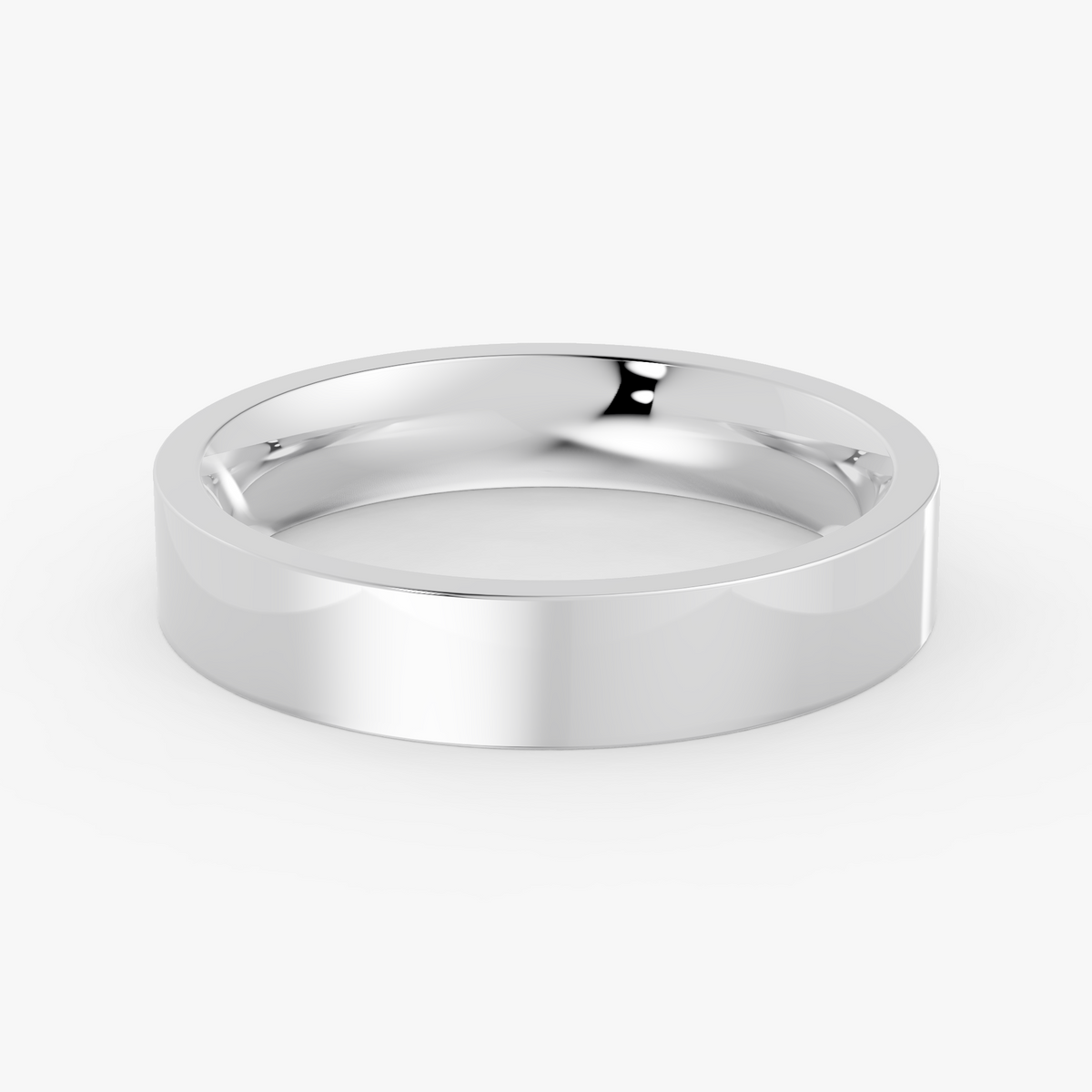 Embla flat komfort giftering 4 mm i hvitt gull, liggende