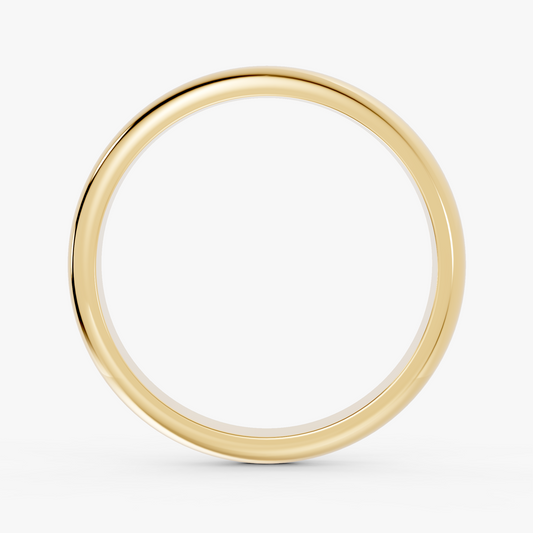 Ingrid oval giftering 3,5 mm i gult gull, sett forfra