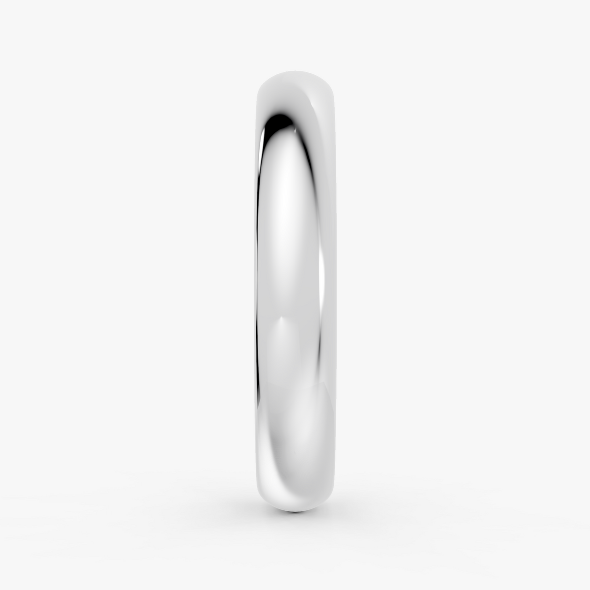 Ingrid oval giftering 3,5 mm i hvitt gull, sett fra siden