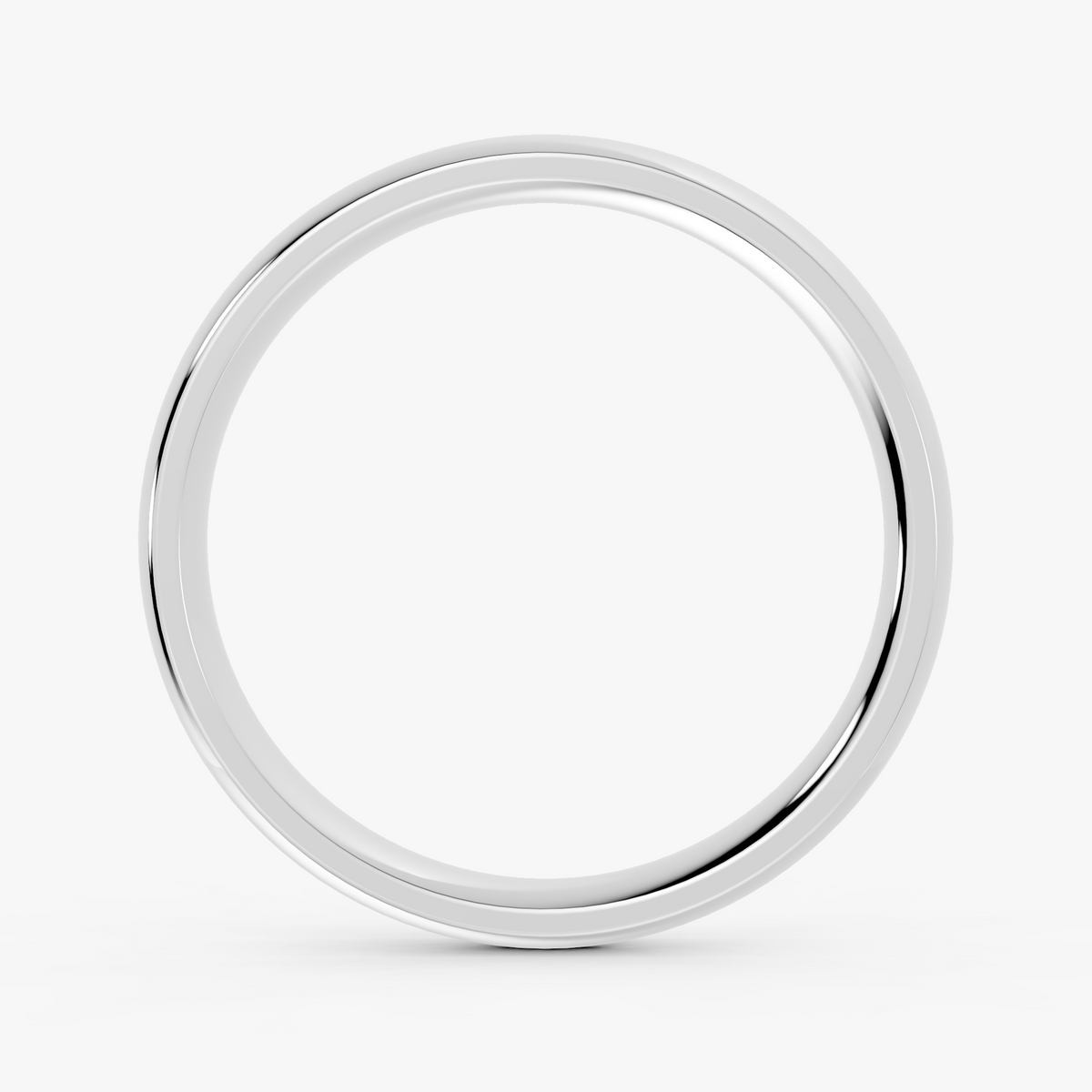 Sigrid oval komfort giftering 3,5 mm i hvitt gull, sett forfra
