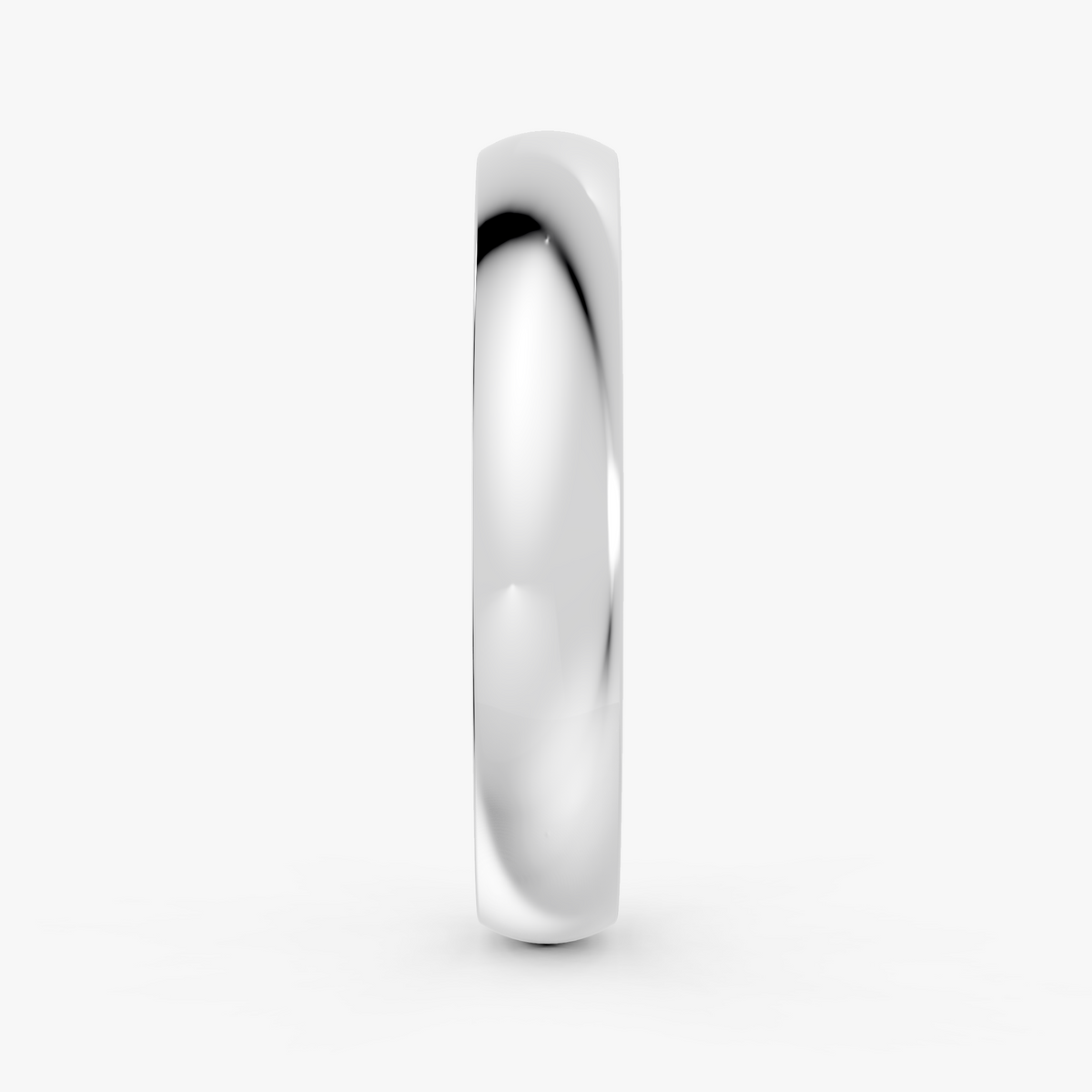 Sigrid oval komfort giftering 3,5 mm i hvitt gull, sett fra siden