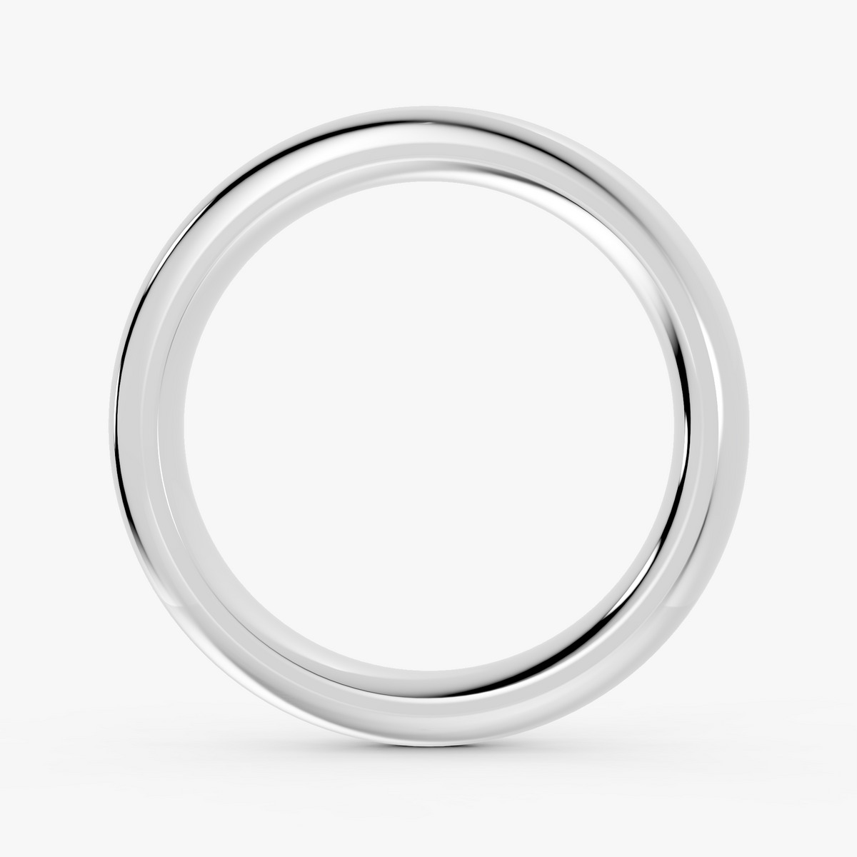 Ask rund komfort giftering 4 mm i hvitt gull, sett forfra