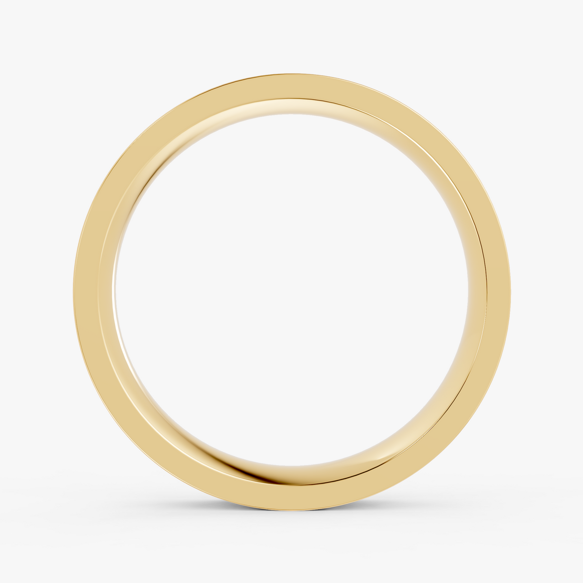 Embla flat komfort giftering 4 mm i gult gull, sett forfra