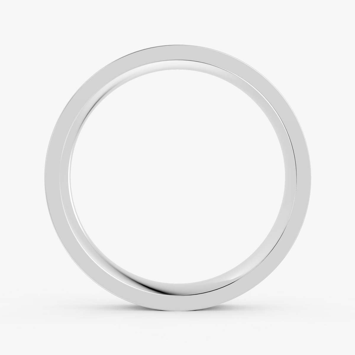 Embla flat komfort giftering 4 mm i hvitt gull, sett forfra