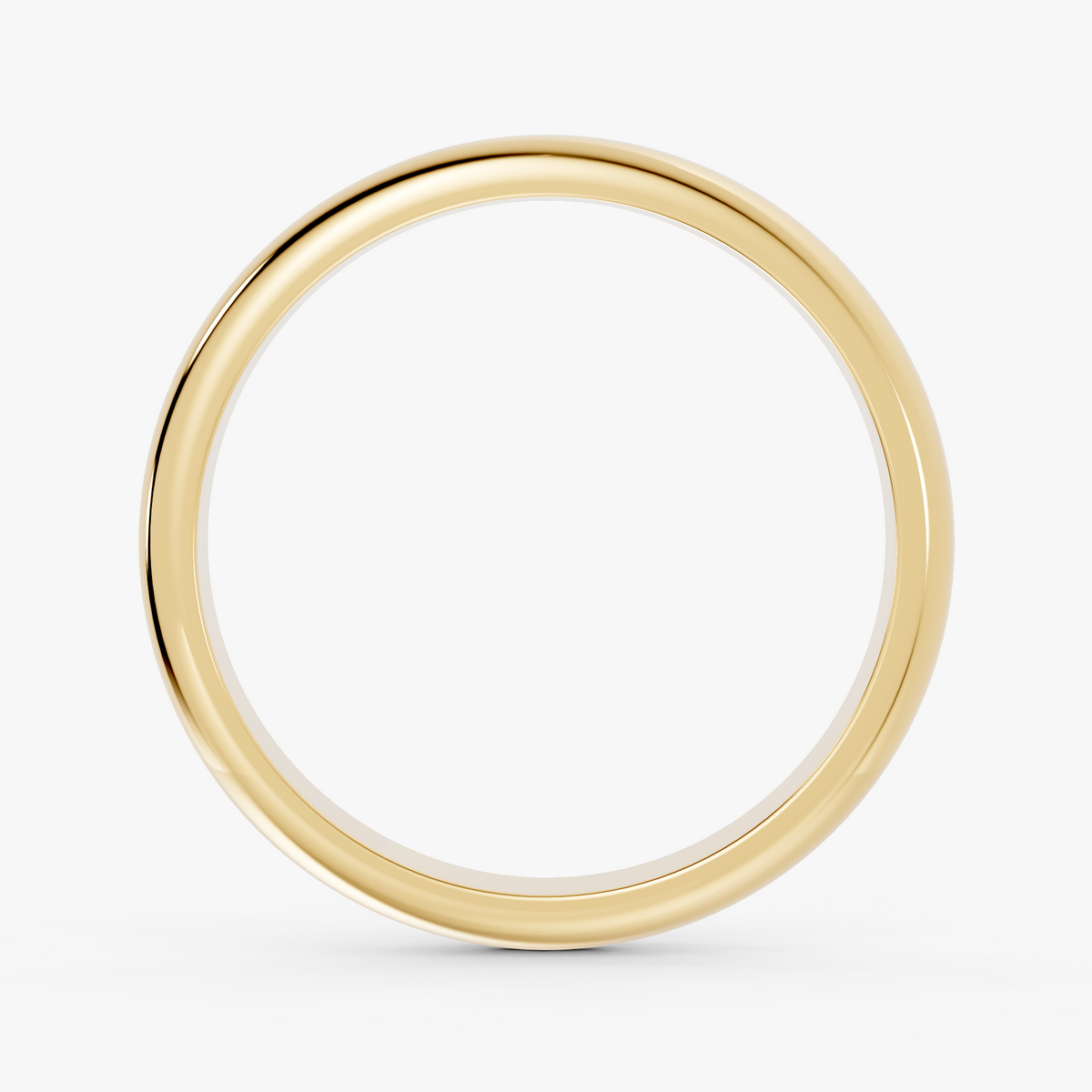 Ingrid oval giftering 3,5 mm i gult gull, sett forfra