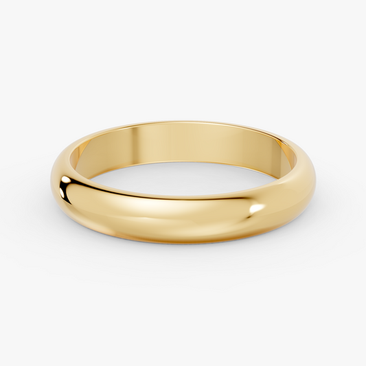 Ingrid oval giftering 3,5 mm i gult gull, liggende