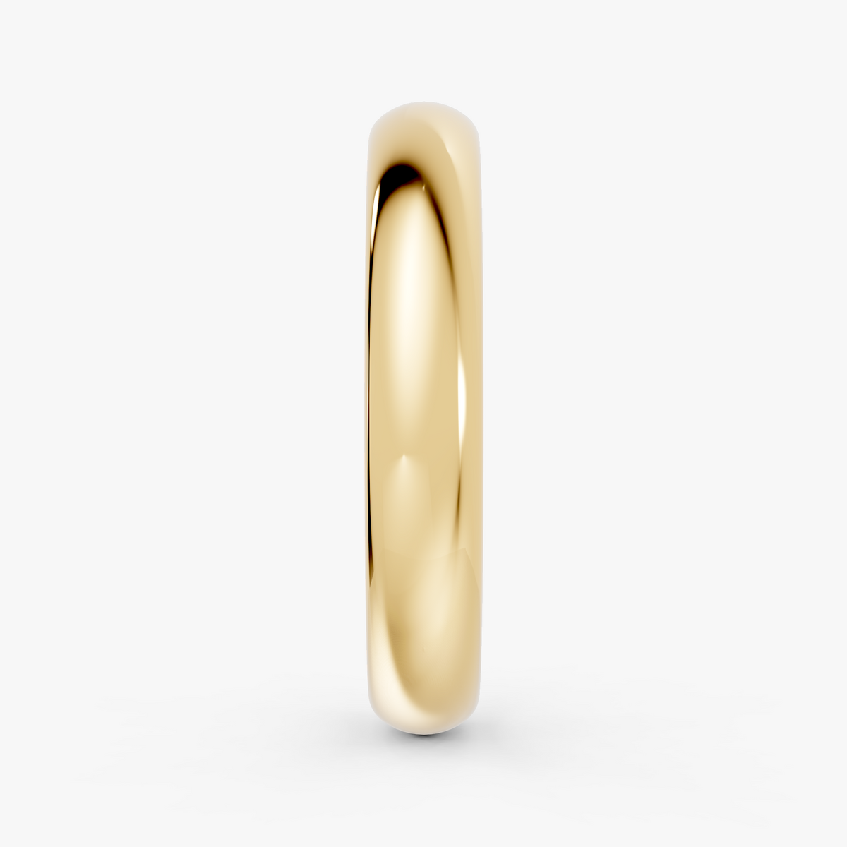 Ingrid oval giftering 3,5 mm i gult gull, sett fra siden