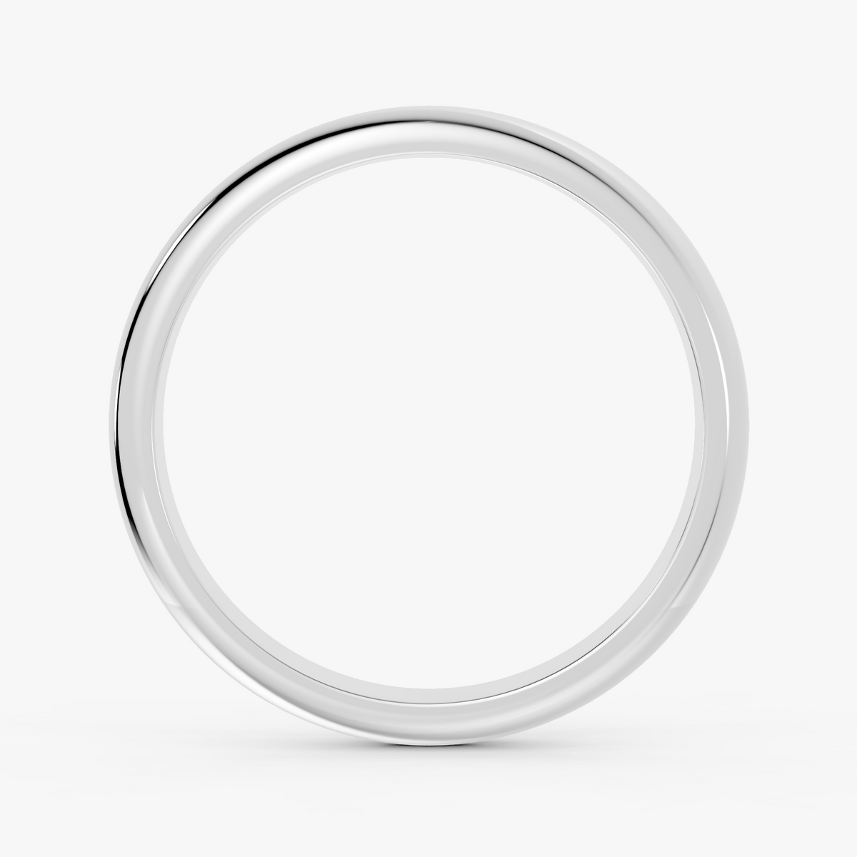Ingrid oval giftering 3,5 mm i hvitt gull, sett forfra