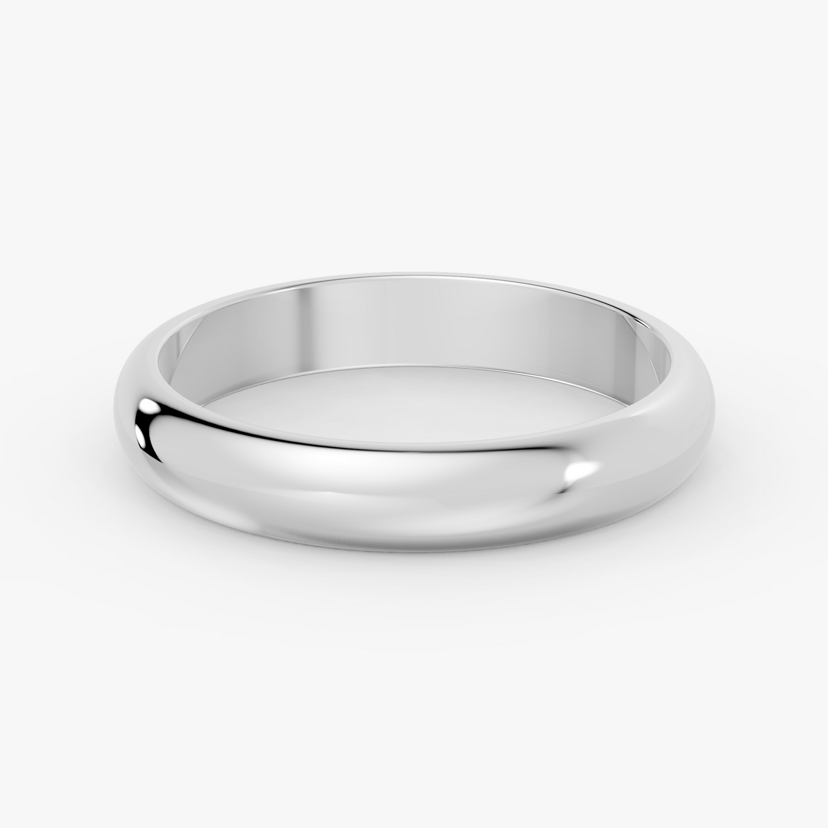 Ingrid oval giftering 3,5 mm i hvitt gull, liggende