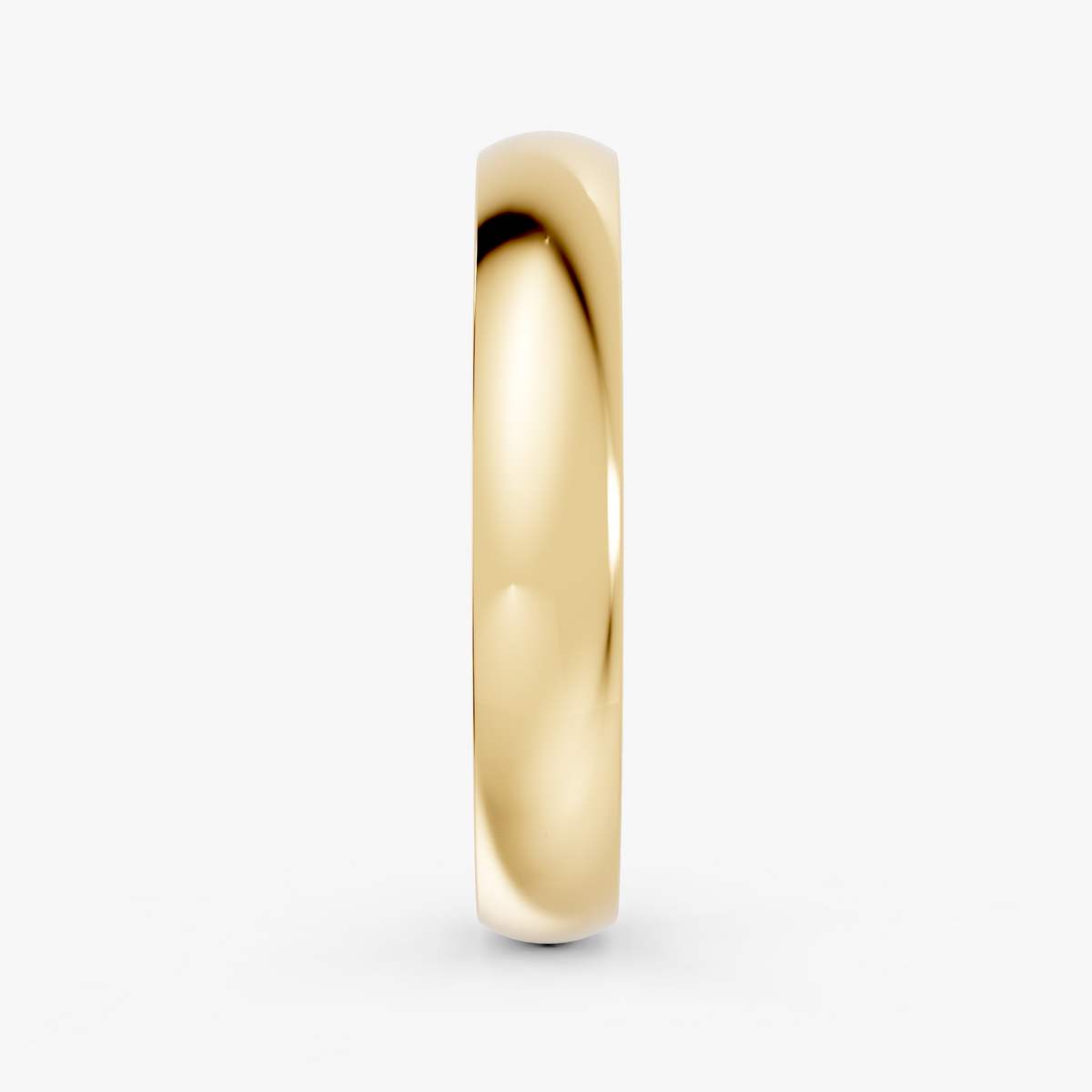 Sigrid oval komfort giftering 3,5 mm i gult gull, sett fra siden