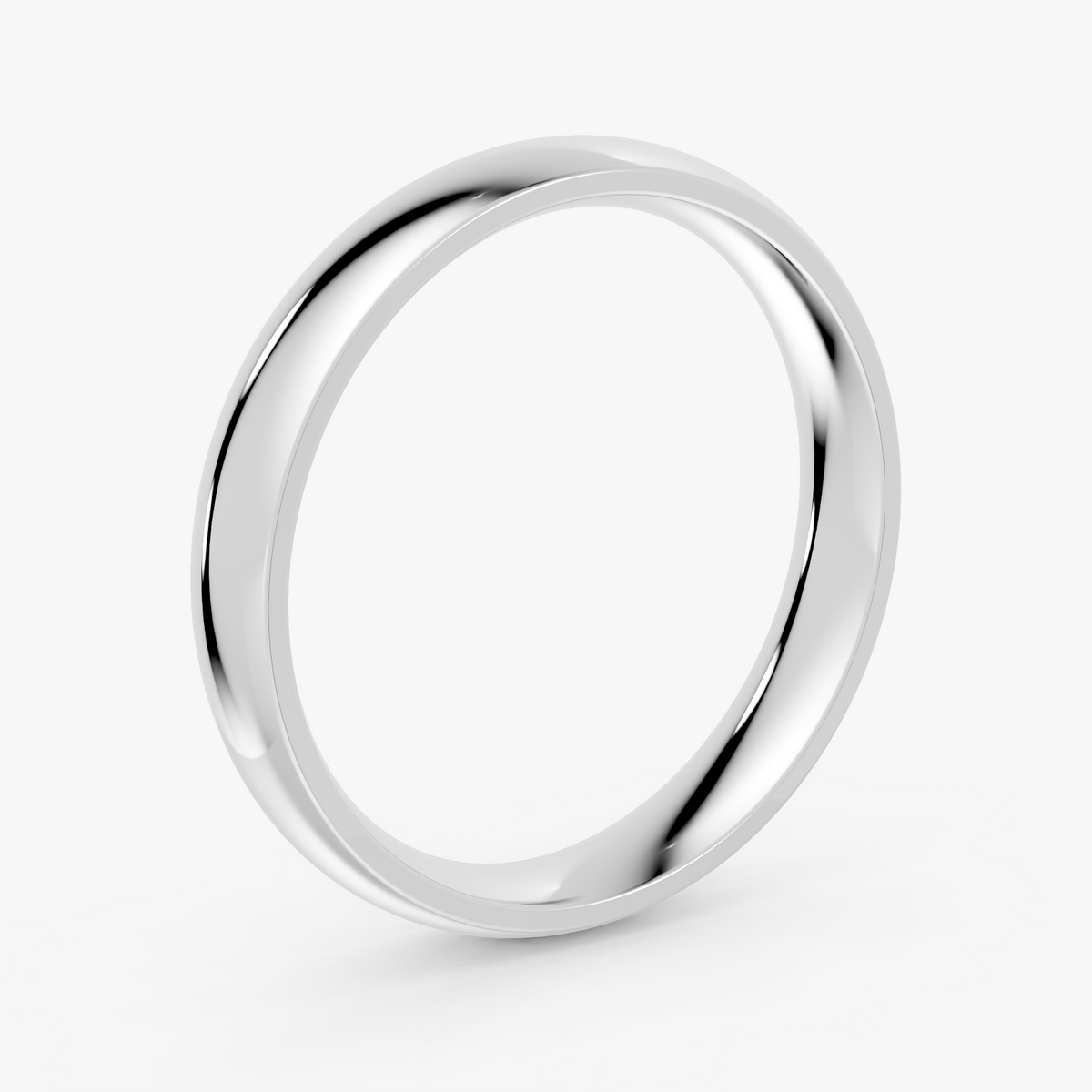 Sigrid oval komfort giftering 3,5 mm i hvitt gull, sett på skrå