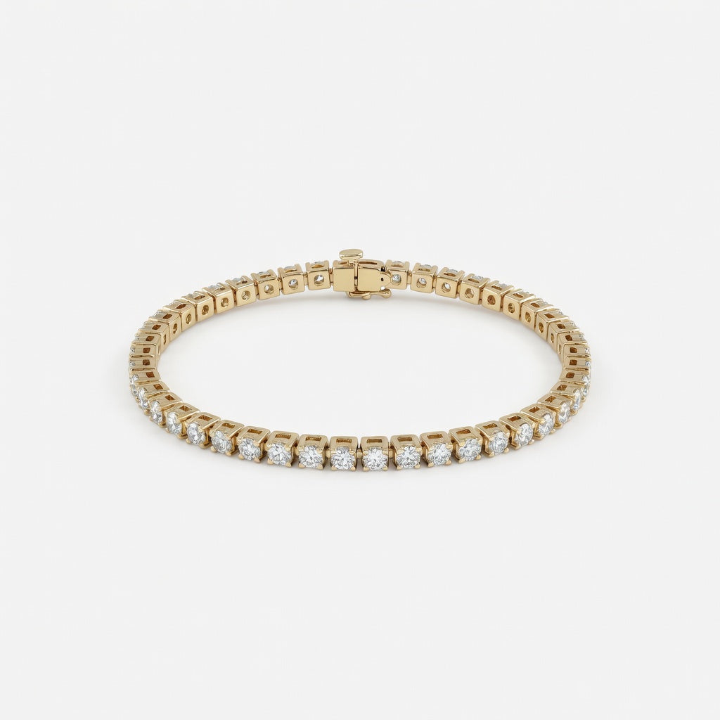 Margaux diamant tennisarmbånd i gult gull
