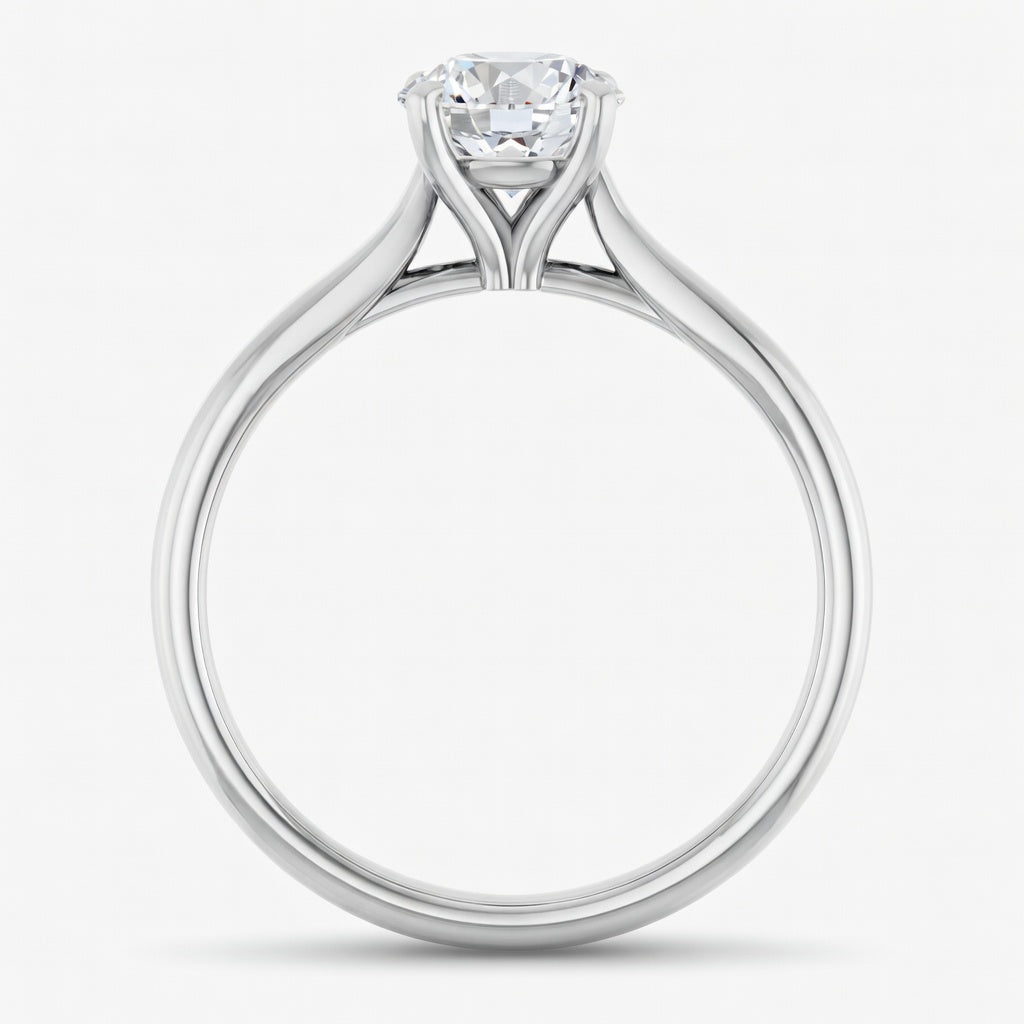 Celestine solitaire forlovelsesring med rund briljant i hvitt gull