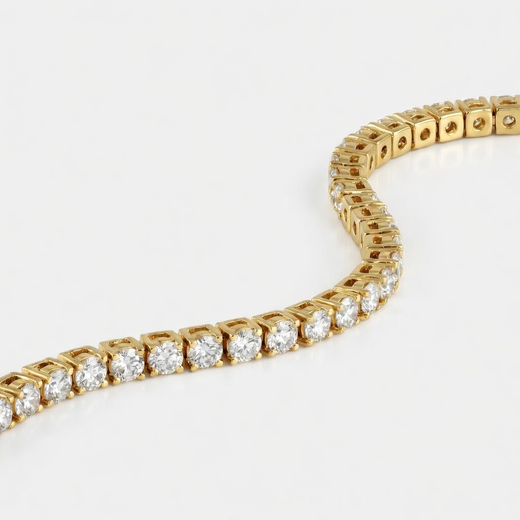 Margaux diamant tennisarmbånd i gult gull