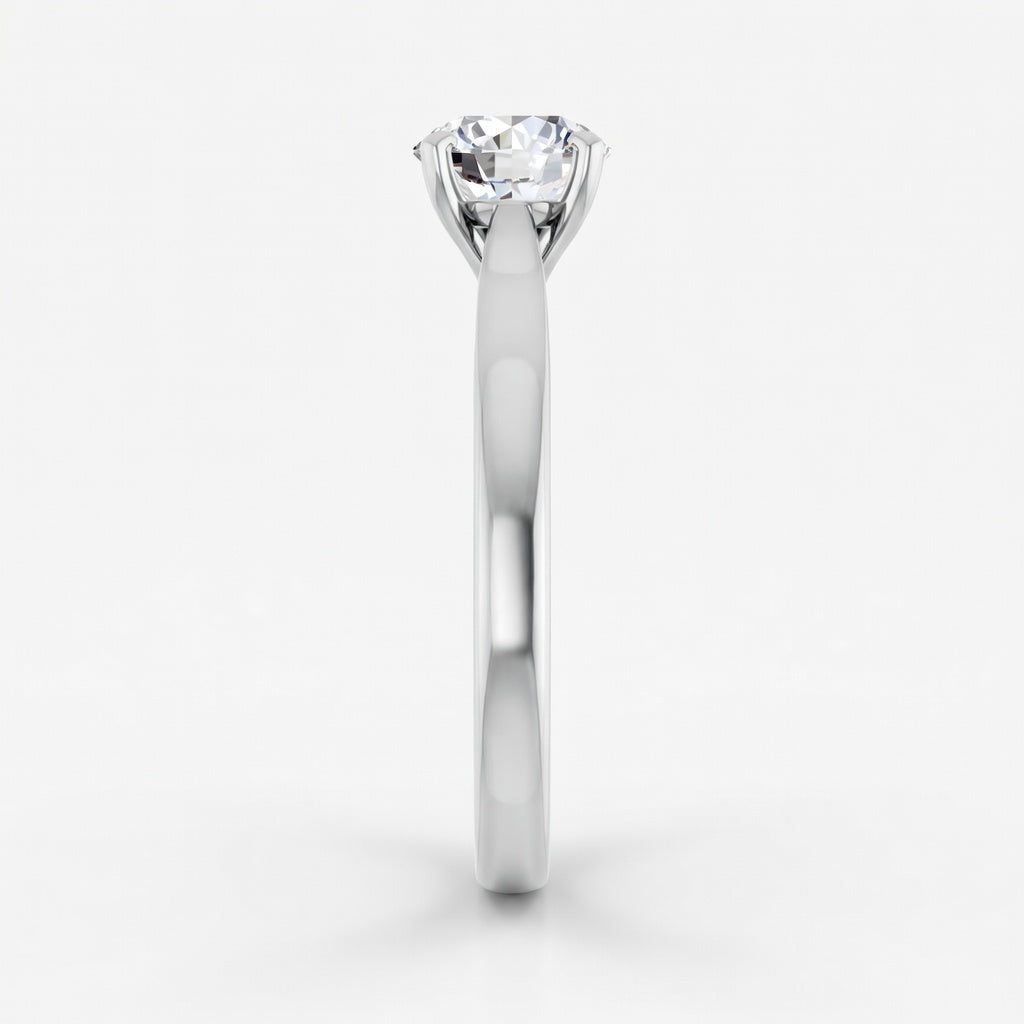 Celestine solitaire forlovelsesring med rund briljant i hvitt gull