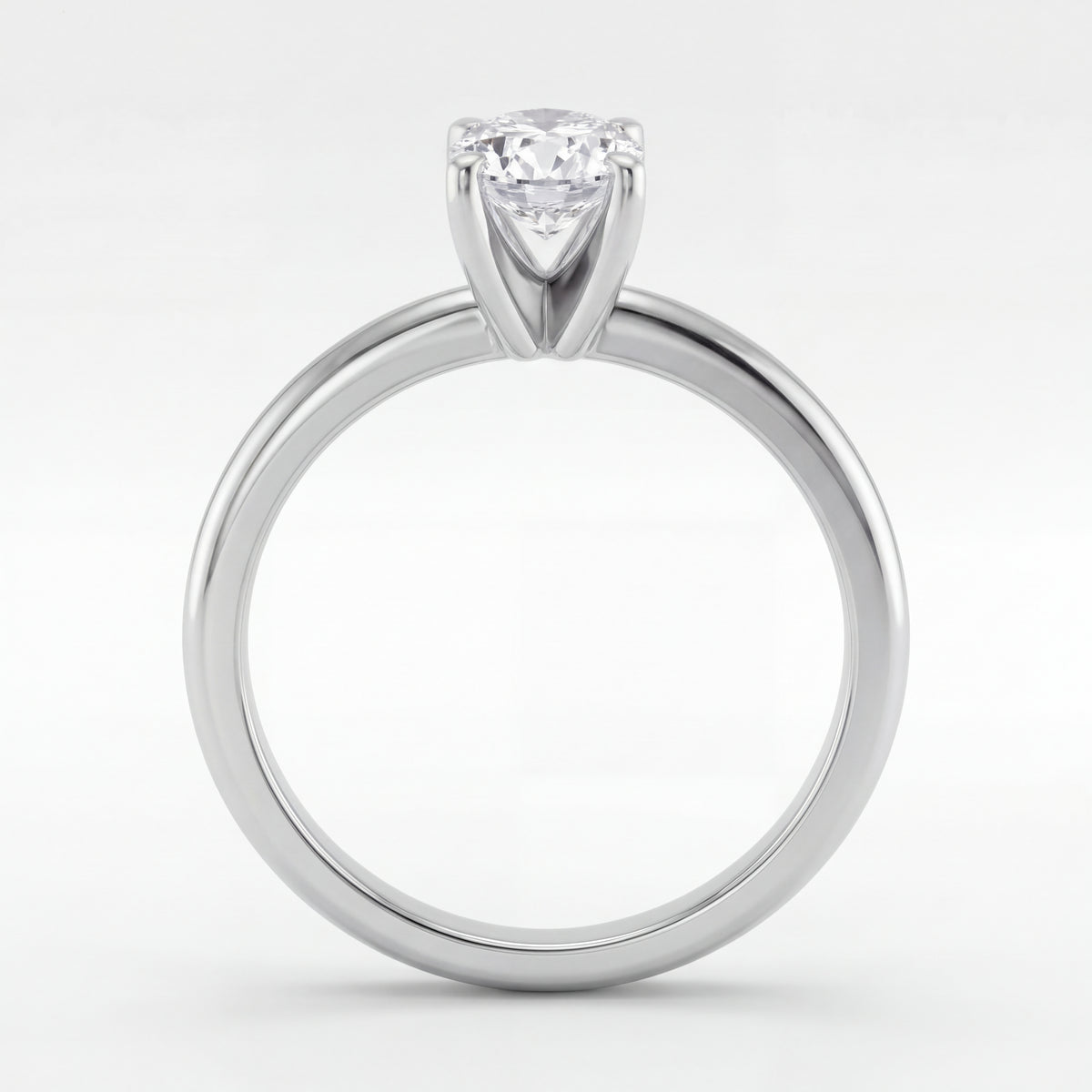 Aurora solitaire forlovelsesring med oval diamant i hvitt gull