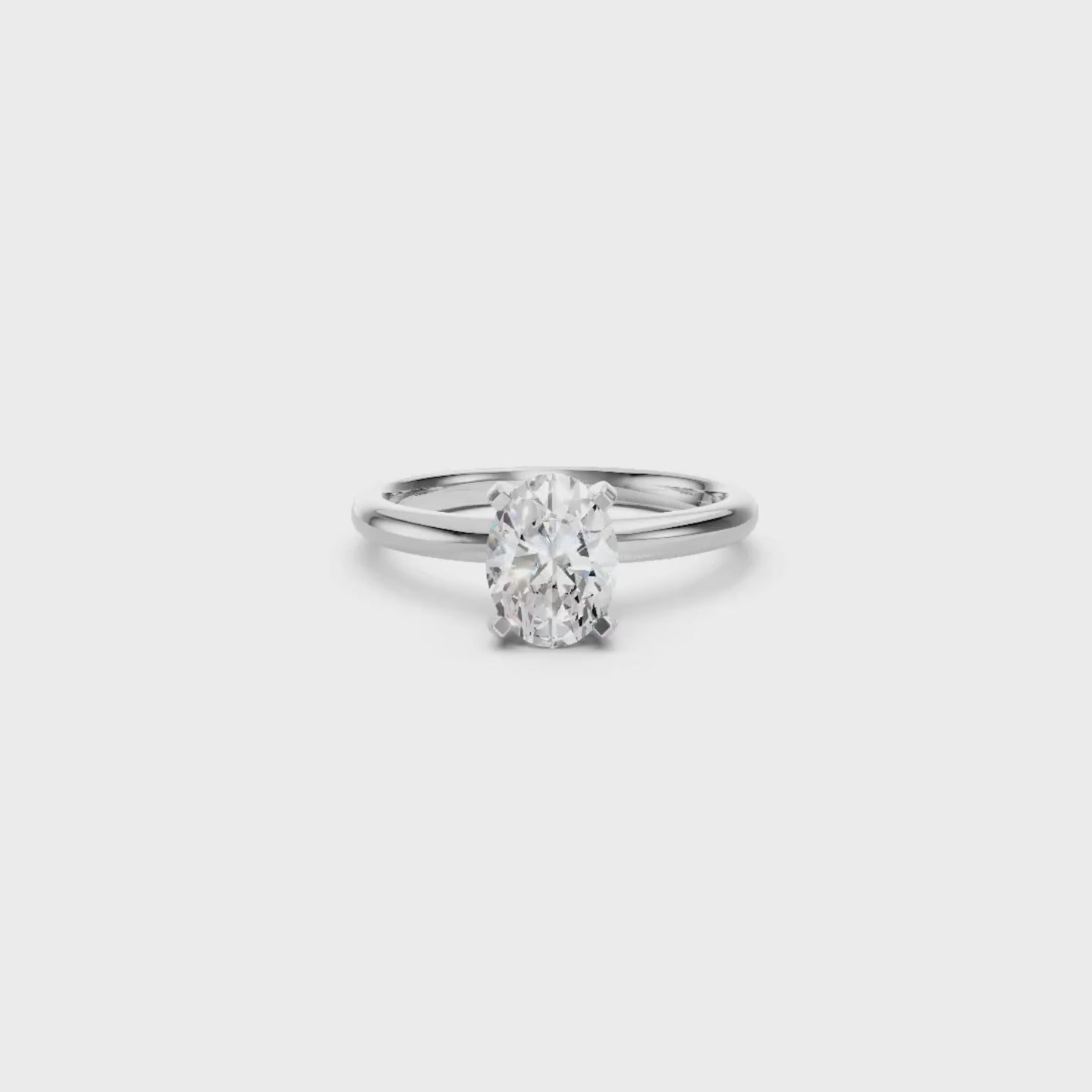 Aurora solitaire forlovelsesring med oval diamant i hvitt gull